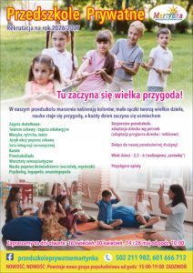 Przedszkole Martynka Ulotka A3 2026 212x300